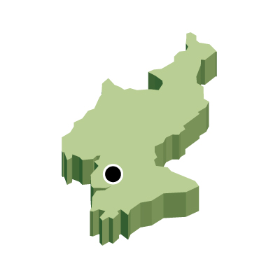 朝鮮民主主義人民共和国無料フリーイラスト｜首都・立体(緑)